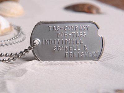 DOG TAG WW2, EINZELN, Edelstahl