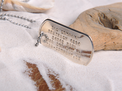 DOG TAG, EINZELN, 925er Silber