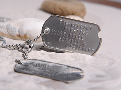 DOG TAG WW2, PAAR, Edelstahl